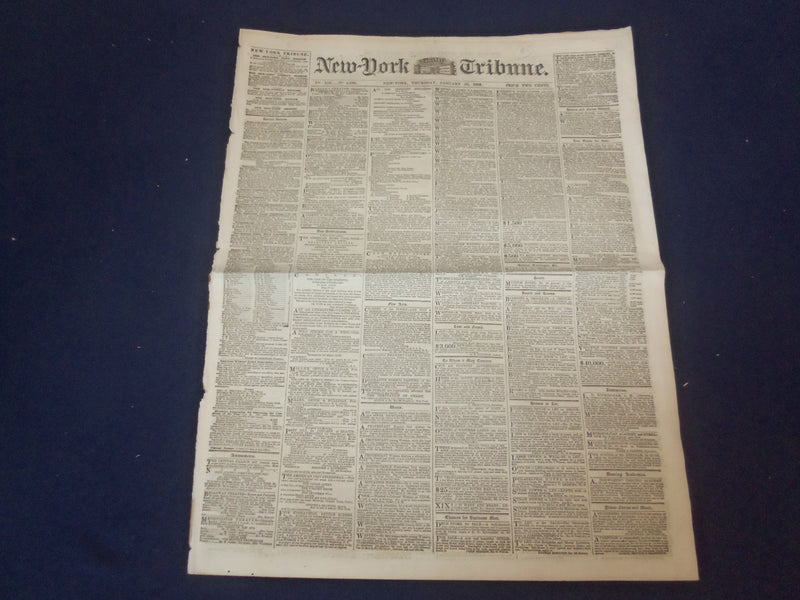 1855 JANUARY 25 NEW YORK TRIBUNE NEWSPAPER - MAUD MULLER BY WHITTIER - NP 5039