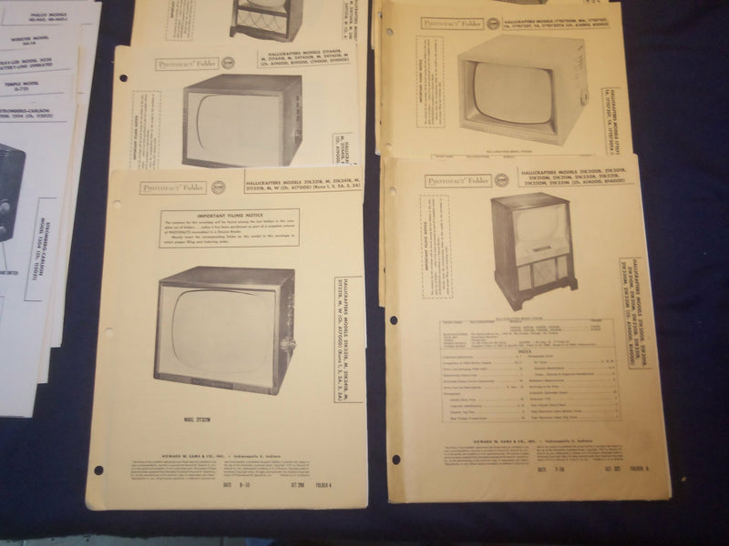 1947-1958 PHOTOFACT FOLDERS TELEVISION-RADIO - LOT OF 44 - O 3272