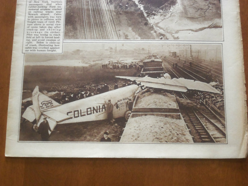 1929 MAR 24 NEW YORK SUNDAY NEWS ROTO SECTION -FORD TRIMOTOR PLANE CRASH-NP 5014