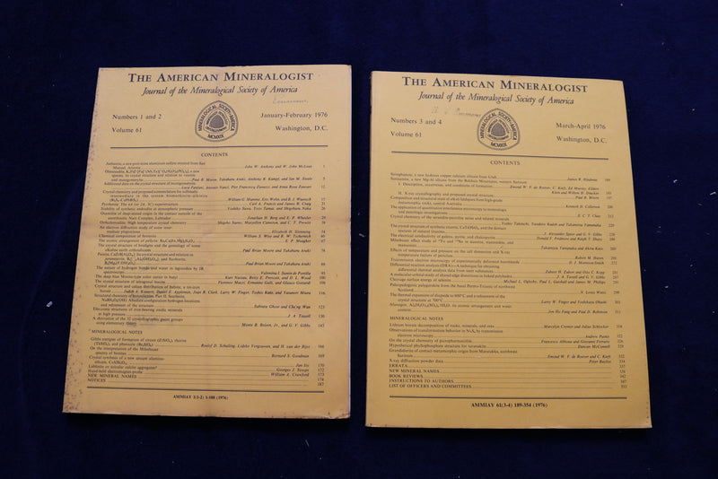 1976 THE AMERICAN MINERALOGIST JOURNAL - LOT OF 6 - COMPLETE YEAR - O 3379