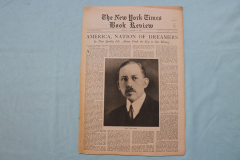 1931 OCT 4 NEW YORK TIMES BOOK REVIEW SECTION - JAMES TRUSLOW ADAMS - NP 9155