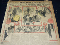 1907 THE BOSTON HERALD SUNDAY MAGAZINE SECTIONS LOT OF 14 - NICE PHOTOS - UP 91
