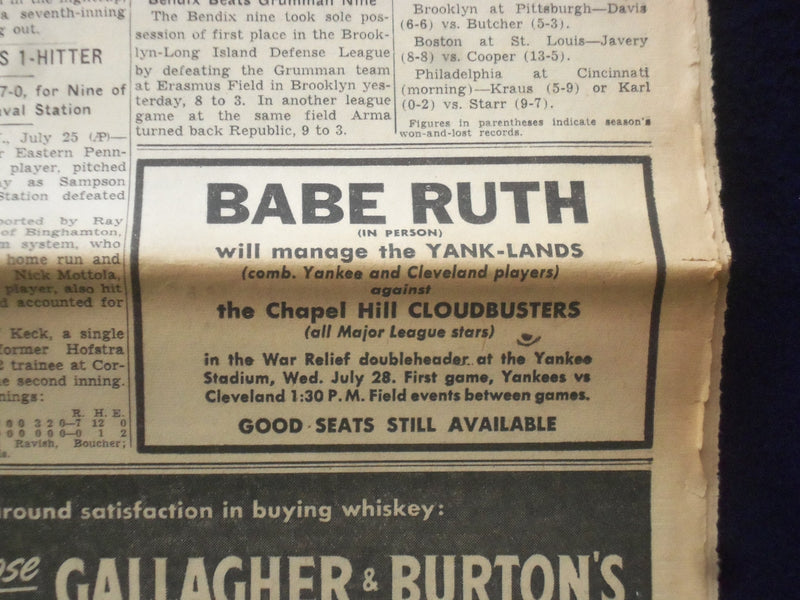 1943 JULY 26 NEW YORK TIMES - MUSSOLINI OUSTED WITH FASCIST CABINET - NP 6470