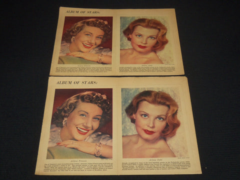 1954 SEPT 19 ALBUM OF STARS SECTION LOT OF 2 - DAHL - WEBB - FROMAN - NP 8987