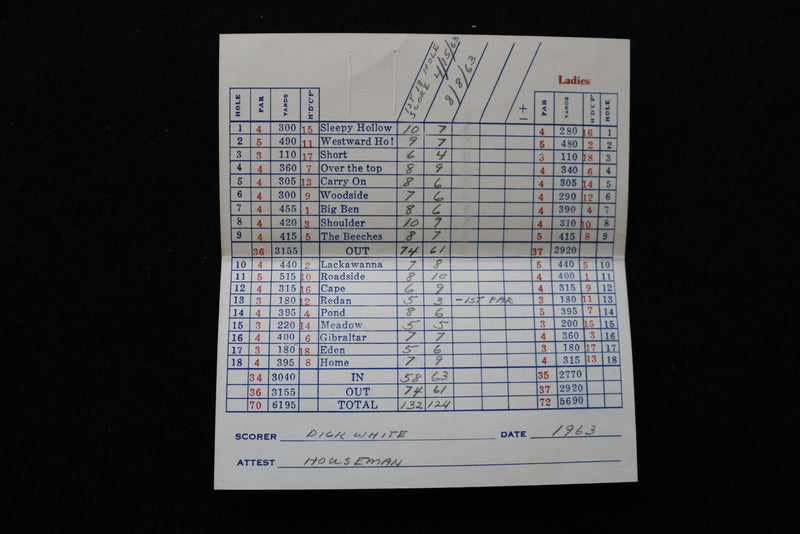 1963-1964 MORRIS AND FAIRMOUNT COUNTRY CLUB GOLF SCORECARDS - LOT OF 3 - K 1968