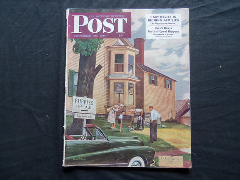 1950 SEPTEMBER 30 THE SATURDAY EVENING POST MAGAZINE- ILLUSTRATED COVER- SP 1844
