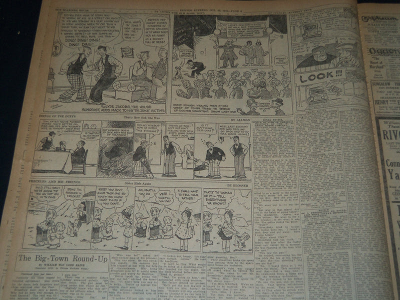 1921 OCTOBER 20 DENVER EXPRESS NEWSPAPER - SINCLAIR LEWIS - NT 7579