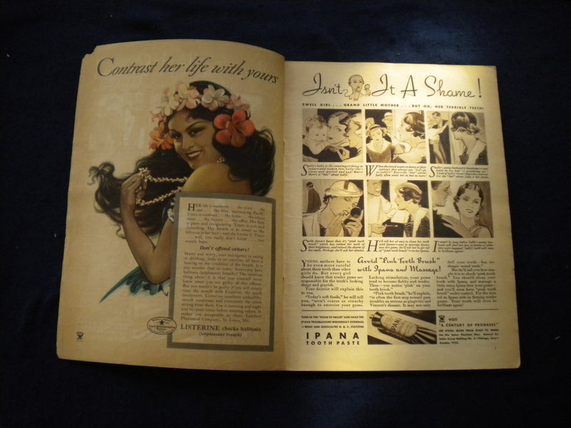 1934 OCTOBER TRUE STORY MAGAZINE - CLAIRE TREVOR PAINTED COVER - SP 3625E