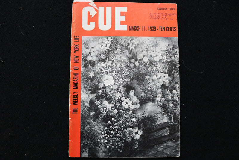 1939 MARCH 11 CUE MAGAZINE - MANHATTAN EDITION - K 3030