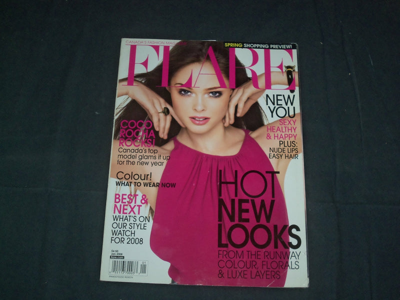 2008 JANUARY FLARE MAGAZINE - CANADA - COCO ROCHA COVER - FASHION - B 5852