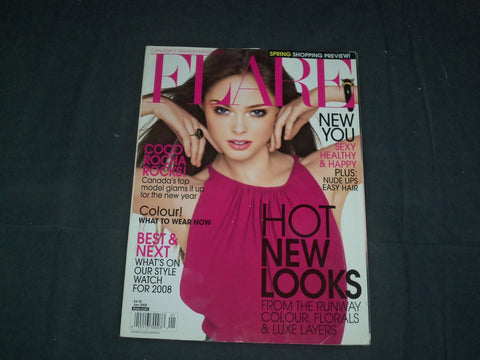 2008 JANUARY FLARE MAGAZINE - CANADA - COCO ROCHA COVER - FASHION - B 5852