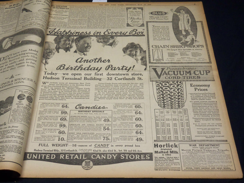 1920 MAY 27 NEW YORK TIMES NEWSPAPER - RODOLFO HERRERA GIVES UP - NT 8681