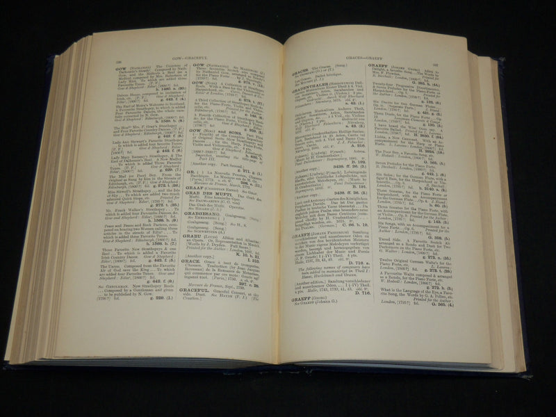 1912 CATALOGUE OF PRINTED MUSIC IN THE BRITISH MUSEUM VOLUME 1 & 2- KD 1399
