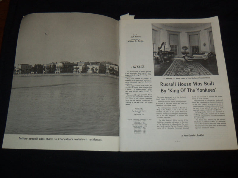 1985 GO FAMOUS HOUSES OF CHARLESTON SOUTH CAROLINA BOOK - J 9177