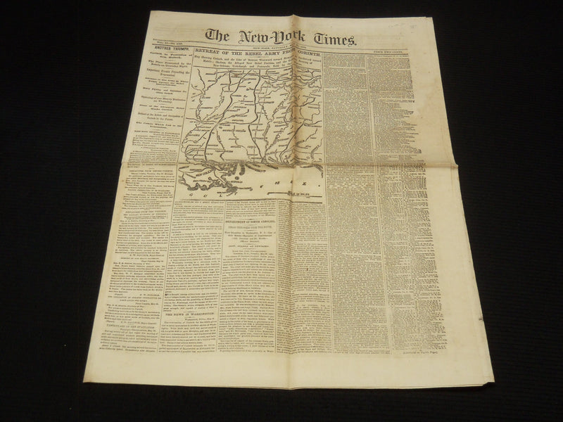 1862 MAY 31 NEW YORK TIMES - REBEL ARMY RETREAT FROM CORINTH - NP 8994