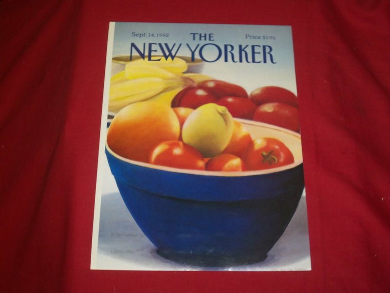 1992 SEPTEMBER 14 NEW YORKER MAGAZINE FRONT COVER ONLY - GREAT ART FOR FRAMING