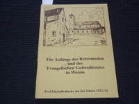 1983 DIE ANFANGE DER REFORMATION EVANGELISCHEN GOTTESDIENSTES BOOK - J 7233