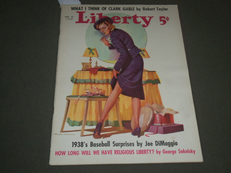 1938 APRIL 23 LIBERTY MAGAZINE - JOE DIMAGGIO BACK COVER & ARTICLE - SP 8566