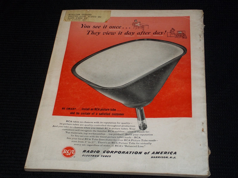 1954 OCTOBER RADIO ELECTRONICS MAGAZINE - COLOR TV ENGINEERS COVER - E 7132