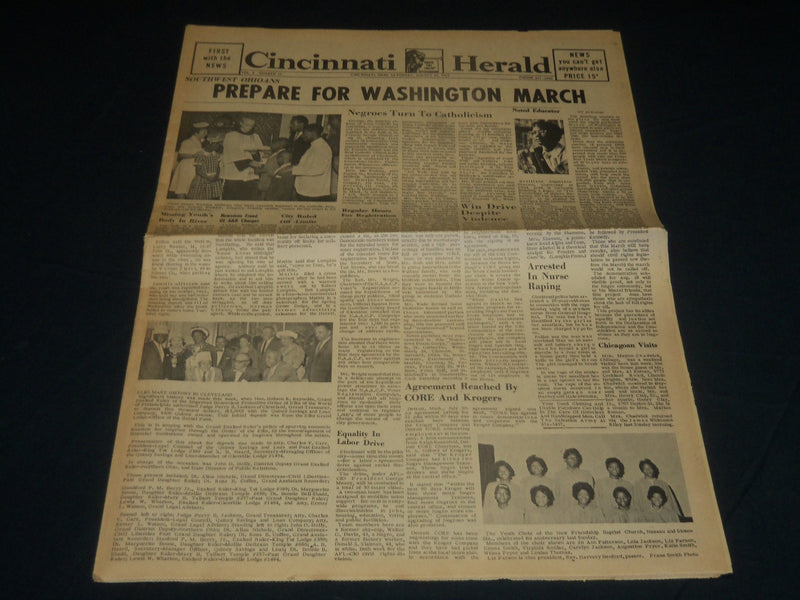 1963 AUG 24 CINCINNATI HERALD NEWSPAPER - PREPARE FOR WASHINGTON MARCH - NP 4417