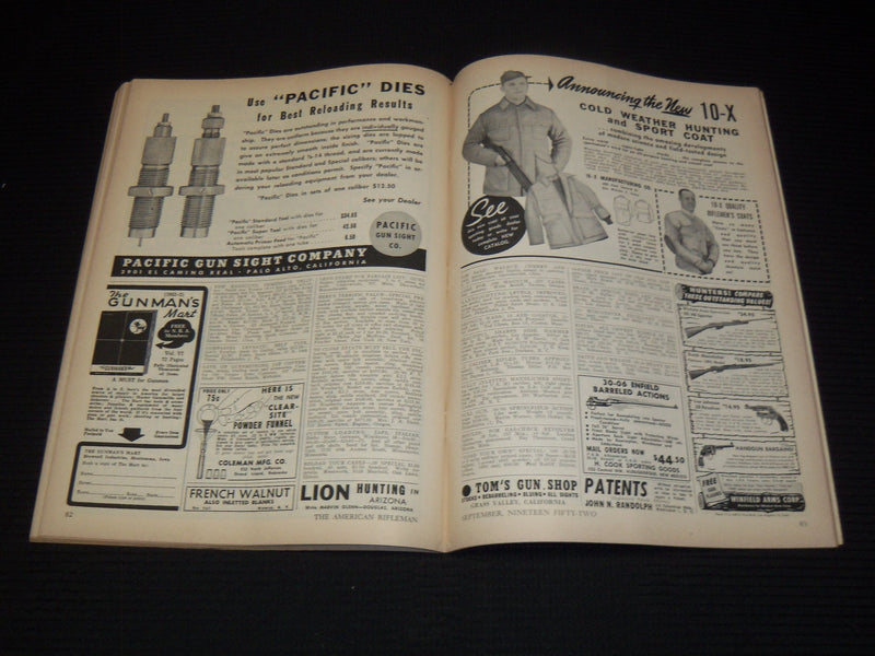 1952 THE AMERICAN RIFLEMAN MAGAZINES LOT OF 11 ISSUES - NICE COVERS - WR 104G