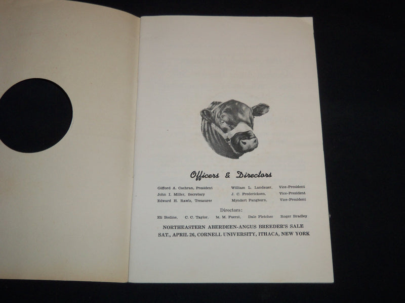 1952 NORTHEASTERN ABERDEEN-ANGUS BREEDERS' 16TH ANNUAL SALE CATALOG - J 9106