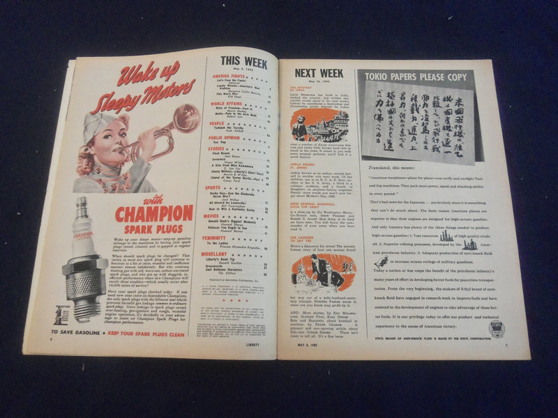 1942 MAY 9 LIBERTY MAGAZINE - DERBY DAY - LONELY WOMEN, AMERICA PROBLEM- B 4197K