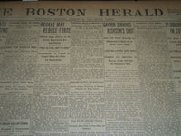 1910 AUGUST 10 THE BOSTON HERALD - GAYNOR SURVIVES ASSASSIN'S SHOT - BH 152