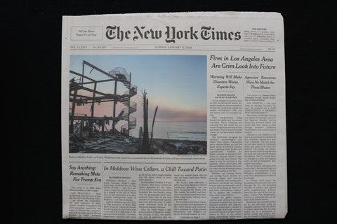 2025 JANUARY 12 NEW YORK TIMES - FIRES IN L.A. AREA ARE GRIM LOOK INTO FUTURE