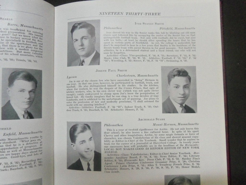 1933 MOUNT HERNON BOARDING HIGH SCHOOL YEARBOOK - MASSACHUSETTS - YB 570