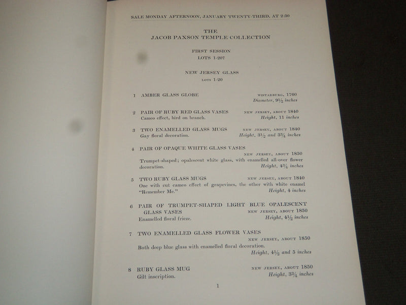 1922 JACOB PAXSON TEMPLE EARLY AMERICAN FURNITURE CATALOG NO. 1626 - J 5216