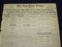 1920 APRIL 12 NEW YORK TIMES - PENNSYLVANIA ELECTRIC CREWS QUIT - NT 8288