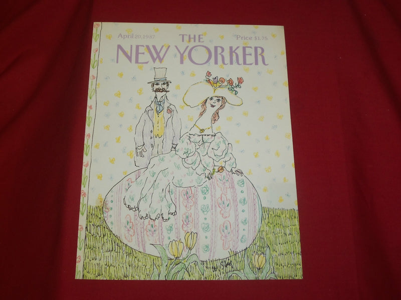1987 APRIL 20 NEW YORKER MAGAZINE FRONT COVER ONLY - GREAT ART FOR FRAMING