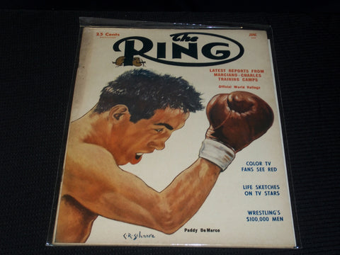 1954 JUNE THE RING MAGAZINE - PADDY DEMARCO FRONT COVER - E 4646