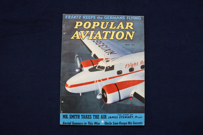1940 MAY POPULAR AVIATION MAGAZINE - BOEING 247D RESEARCH COVER - E 11336