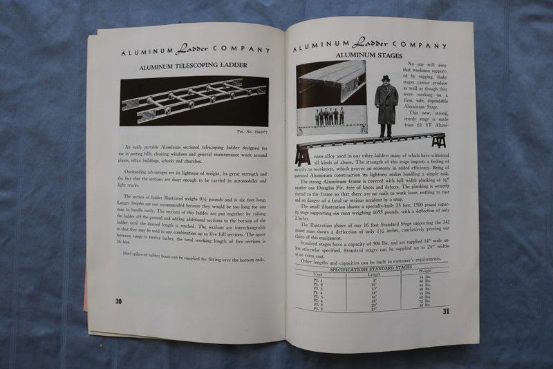 1941 JANUARY 1 ALUMINUM LADDER COMPANY SOFTCOVER BROCHURE - K 3143