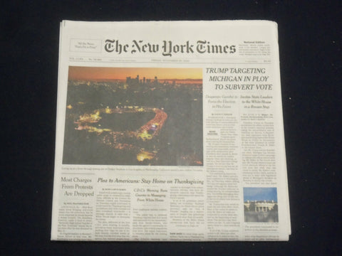 2020 NOVEMBER 20 NEW YORK TIMES-TRUMP TARGETING MICHIGAN IN PLOY TO SUBVERT VOTE