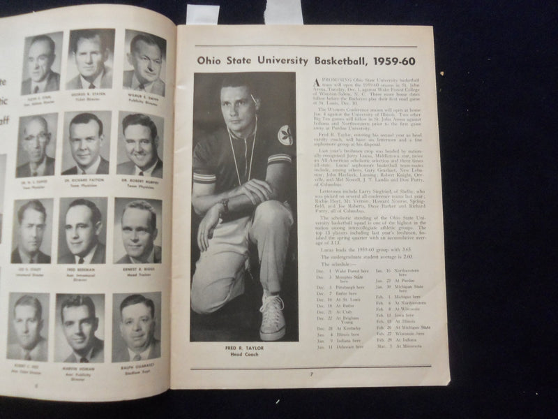 1959 NOV 7 FOOTBALL PROGRAM-INDIANA UNIV VS. OHIO STATE UNIV.-TOM MATTE-SP 5454U