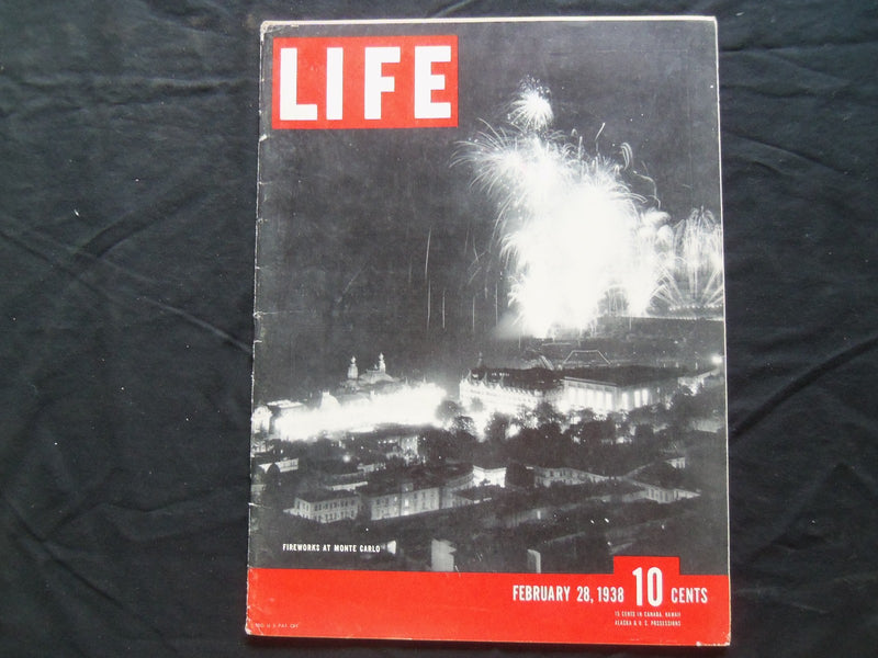 1938 FEBRUARY 28 LIFE MAGAZINE - FIREWORKS AT MONTE CARLO - L 67