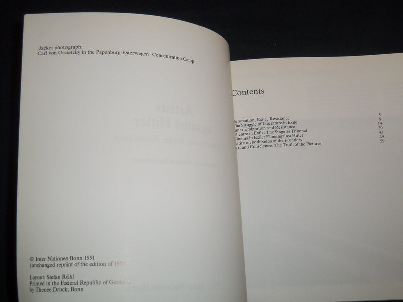 1991 ARTISTS AGAINST HITLER BOOK BY GERHARD SCHOENBERNER - J 9261
