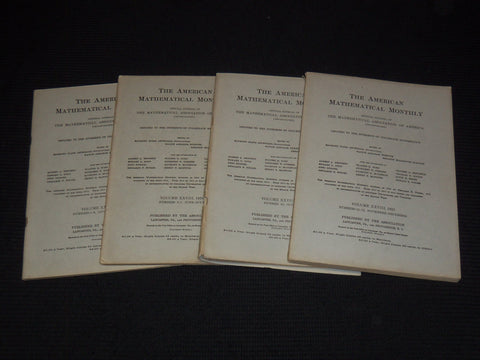 1921 THE AMERICAN MATHEMATICAL MONTHLY MAGAZINE LOT OF 4 - WR 277D
