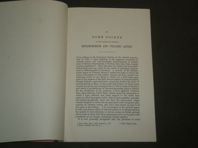 1874 ON SOME POINTS IN CONNECTION BETWEEN METAMORPHISM VOLCANIC ACTION - J 4975