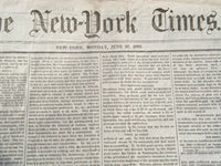 1865 JUNE 26 NEW YORK TIMES NEWSPAPER - OUR INTERNAL REVENUE - NP 3995