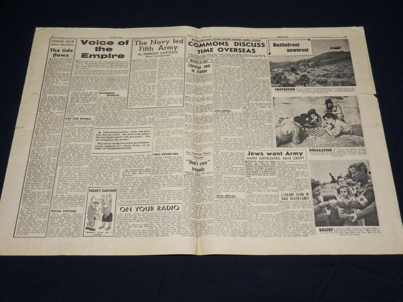1944 JULY 6 UNION JACK NEWSPAPER - 180 MILES FROM REICH - NP 4517