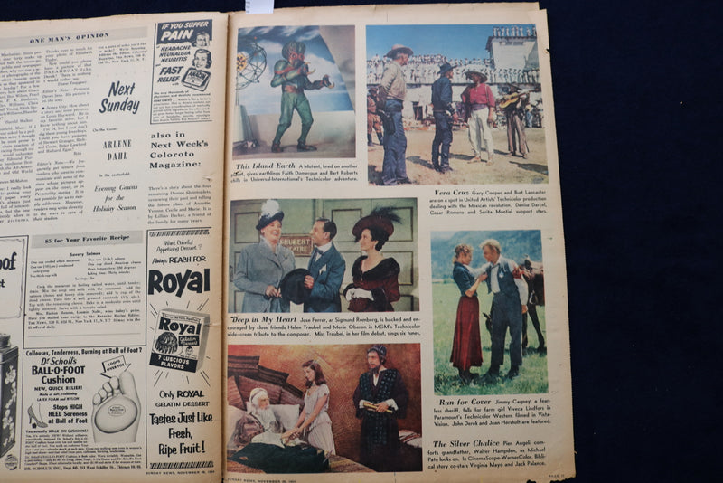 1954 NOV 28 SUNDAY NEWS COLOROTO MAGAZINE-WILLIAM HOLDEN -MOVIE NUMBER - E 22790