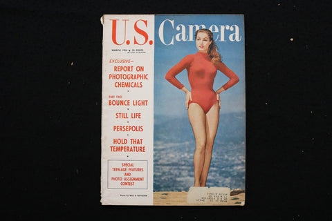 1954 MARCH U.S. CAMERA MAGAZINE - JULIE NEWMAR COVER - E 25429