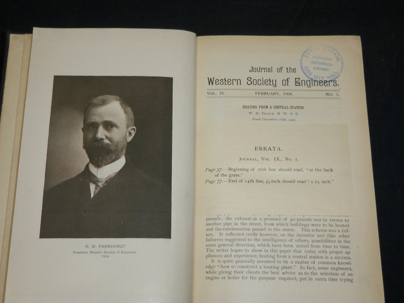 1904-1940 WESTERN SOCIETY OF ENGINEERS JOURNAL BOUND VOLUMES LOT OF 18 - KD 5A