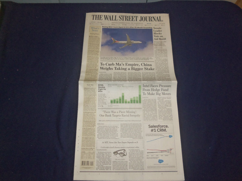 2020 DECEMBER 30 THE WALL STREET JOURNAL -SENATE LEADER BLOCKS VOTE ON AID BOOST