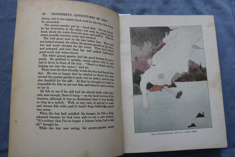 1930 THE WONDRERFUL ADVENTURES OF NILS HARDCOVER BOOK BY SELMA LAGERLOF- KD 9495