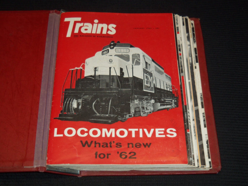 1962 TRAINS MAGAZINES BOUND VOLUME LOT OF 12 ISSUES - COMPLETE YEAR - KD 2133D